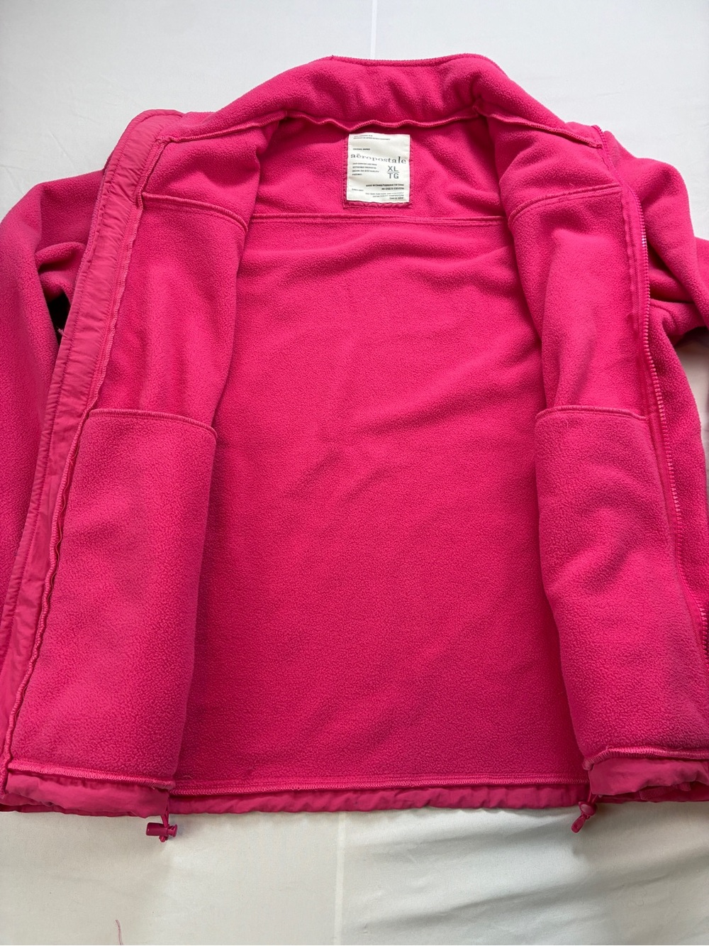 Aeropostale XL Bright Hot Pink Full-Zip Thick Fleece Jacket - Picture 7 of 11